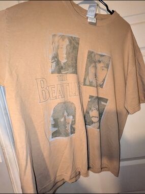 The Beatles Graphic Tee - Beige Short Sleeve Shirt